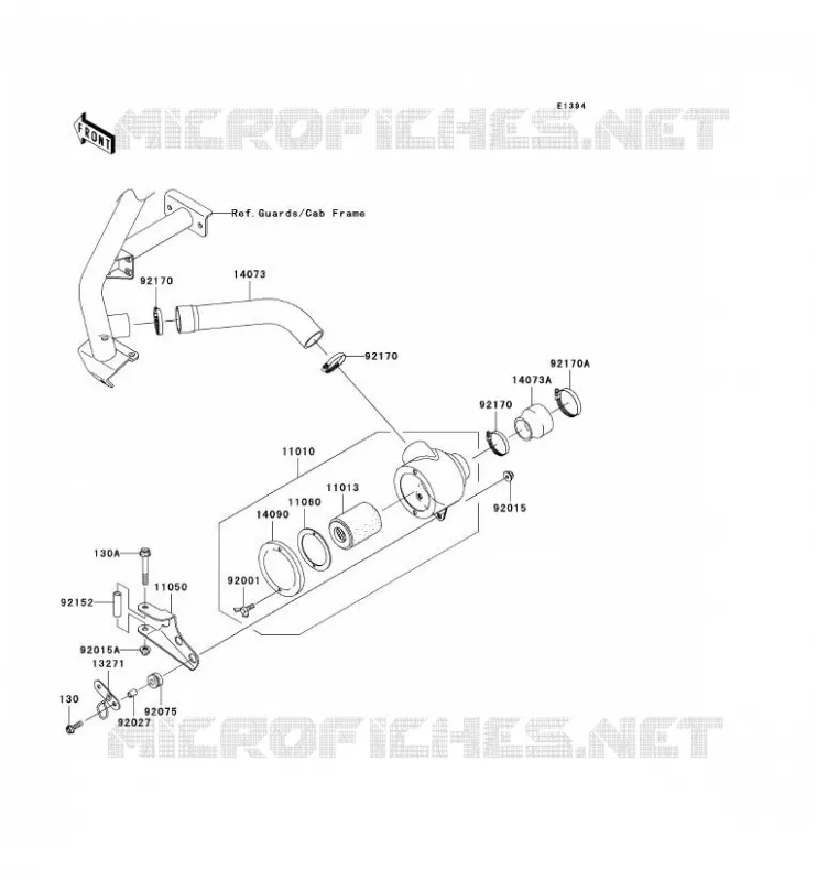FILTRE A AIR - CONVERTISSEUR Kawasaki SSV 620 2006 MULE 3010 TRANS 4X4  KAF620J6F
