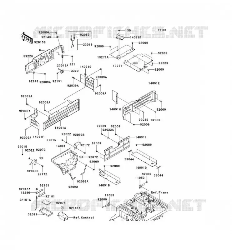 PIECE DE CADRE (COUVERTURE) Kawasaki SSV 620 2006 MULE 3010 TRANS 4X4  KAF620J6F