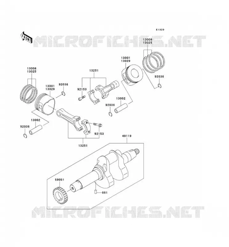 VILEBREQUIN/PISTON Kawasaki SSV 620 2006 MULE 3010 TRANS 4X4  KAF620J6F