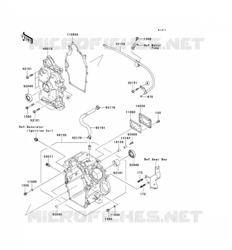 CARTER MOTEUR(S) Kawasaki SSV 620 2007 MULE 3010 TRANS 4X4  KAF620J7F