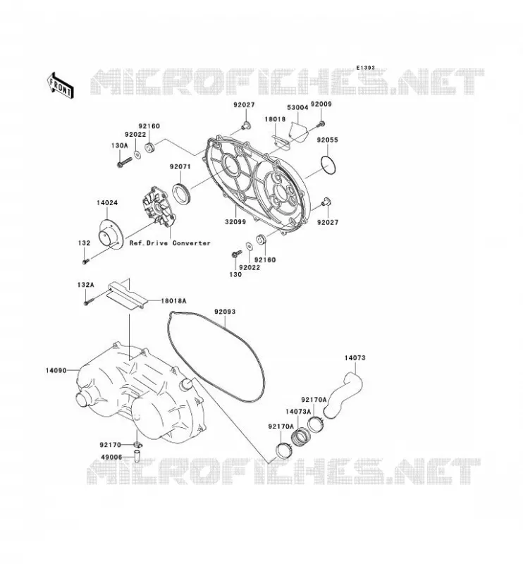 COUVERCLE CONVERTISSEUR Kawasaki SSV 620 2008 MULE 3010 TRANS 4X4  KAF620J8F