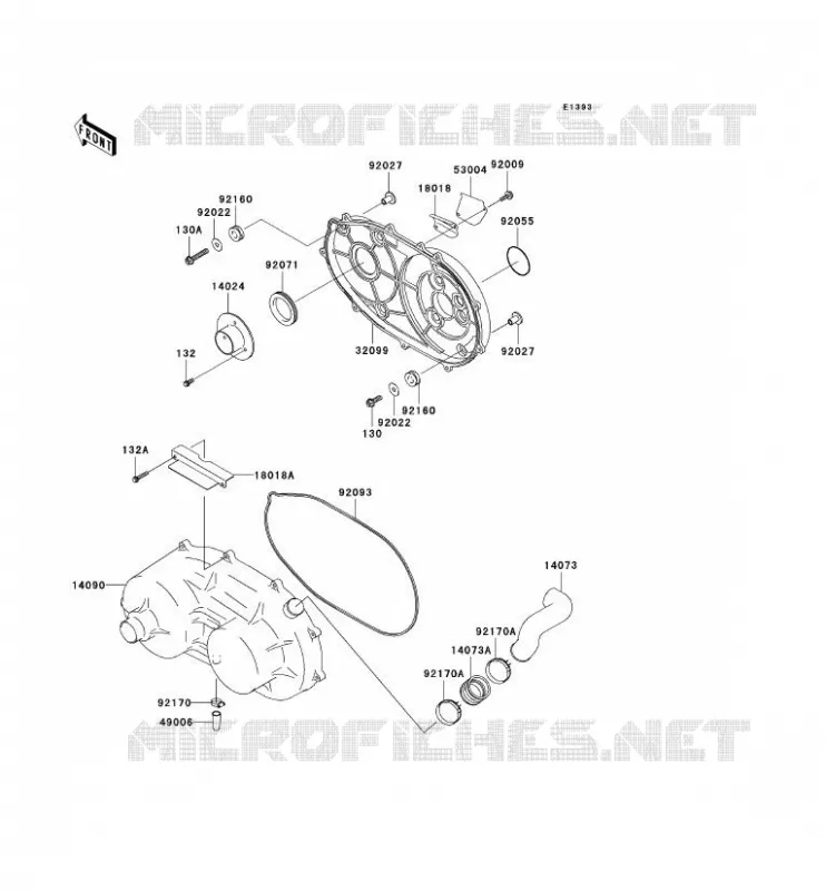 COUVERCLE CONVERTISSEUR Kawasaki SSV 620 2005 MULE 3010 TRANS 4X4  KAF620-K1