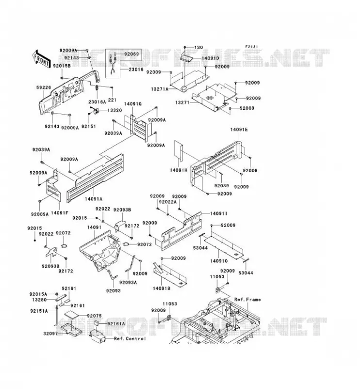 PIECE DE CADRE (COUVERTURE) Kawasaki SSV 620 2006 MULE 3010 TRANS 4X4  KAF620K6F