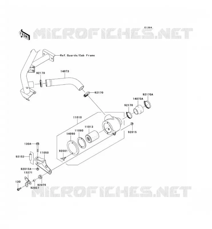 FILTRE A AIR - CONVERTISSEUR Kawasaki SSV 620 2007 MULE 3010 TRANS 4X4  KAF620K7F