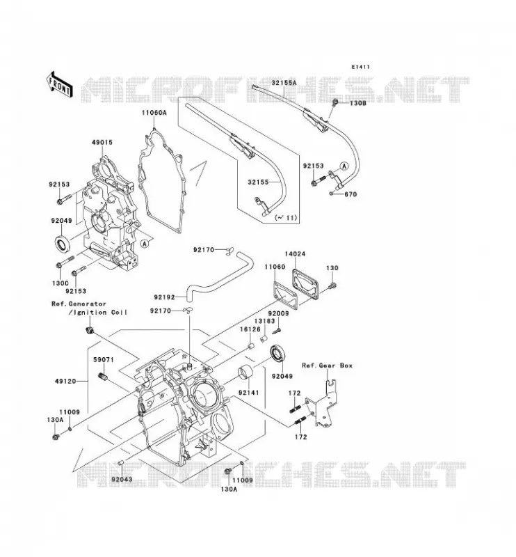 CARTER MOTEUR(S) Kawasaki SSV 620 2009 MULE 4010 4X4  KAF620M9F