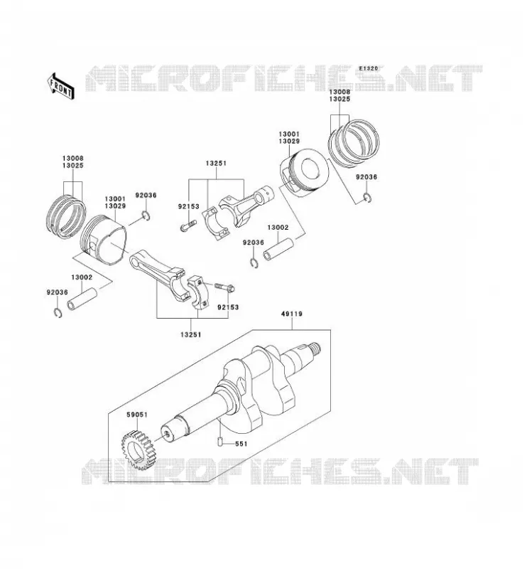 VILEBREQUIN/PISTON Kawasaki SSV 620 2009 MULE 4010 4X4  KAF620M9F