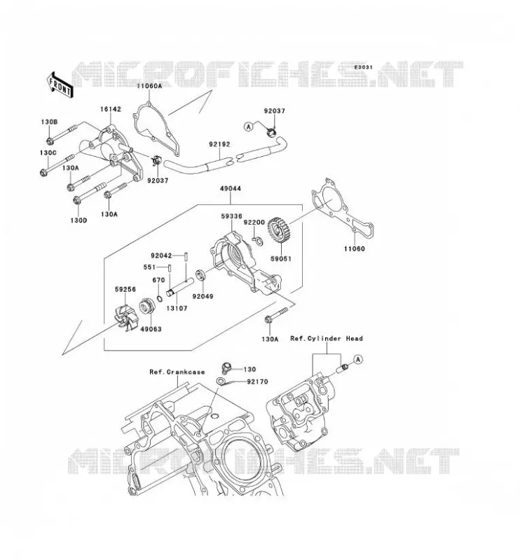 POMPE &Agrave; EAU Kawasaki SSV 620 2010 MULE 4010 4X4  KAF620MAF