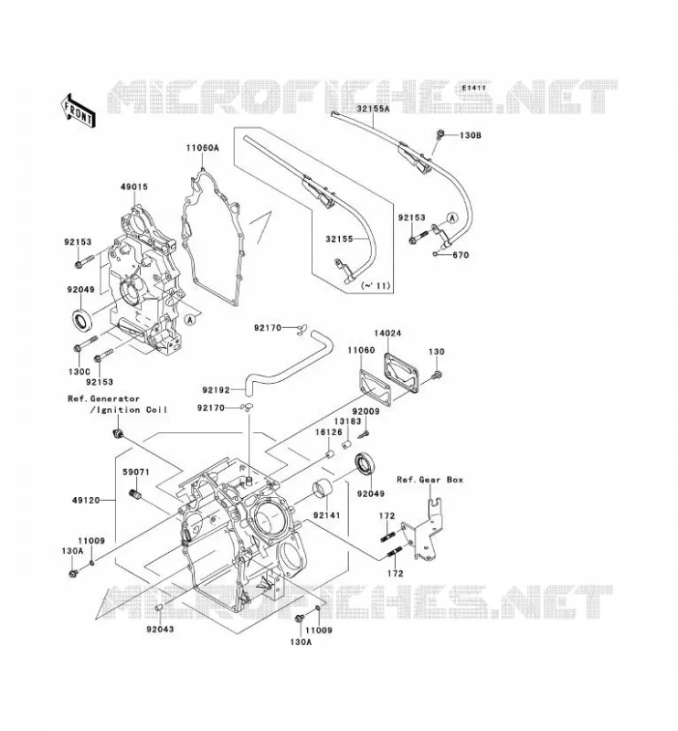 CARTER MOTEUR(S) Kawasaki SSV 620 2011 MULE 4010 4X4  KAF620MBF