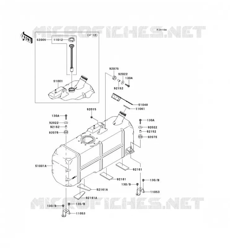 RESERVOIR CARBURANT Kawasaki SSV 620 2011 MULE 4010 4X4  KAF620MBF