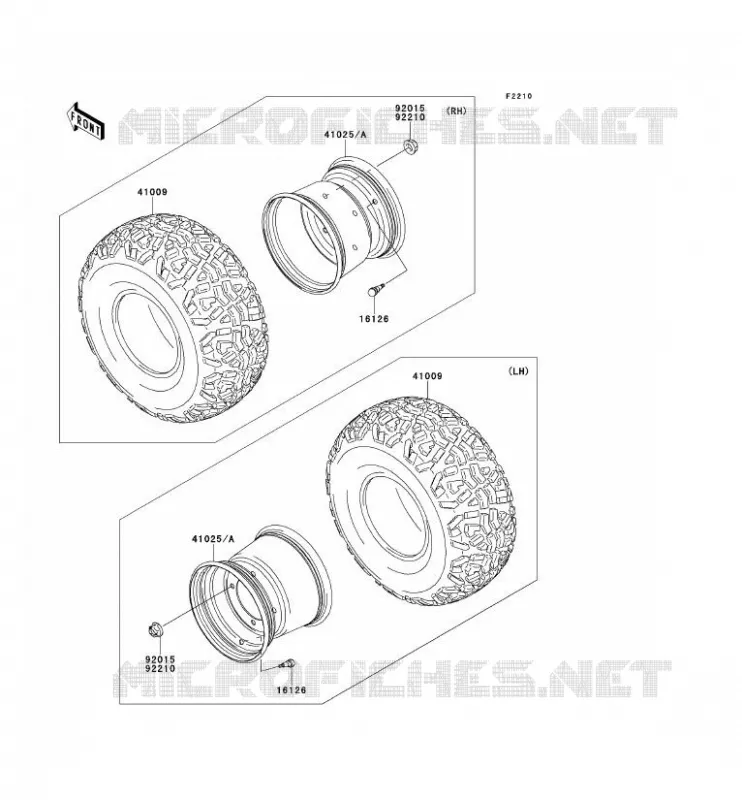 ROUE/PNEUS Kawasaki SSV 620 2013 MULE 4010 4X4  KAF620MDF
