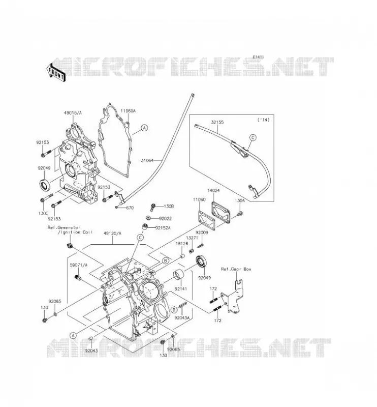 CARTER MOTEUR(S) Kawasaki SSV 620 2014 MULE 4010 4X4  KAF620MEF
