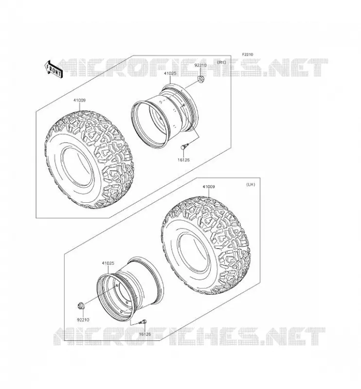 ROUE/PNEUS Kawasaki SSV 620 2014 MULE 4010 4X4  KAF620MEF