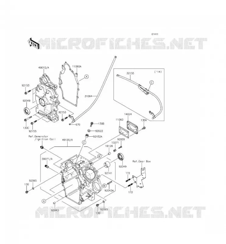 CARTER MOTEUR(S) Kawasaki SSV 620 2014 MULE 4010 4X4  KAF620MEF