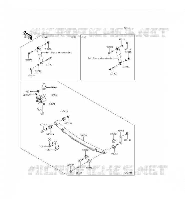 SUSPENSION ARRI&Egrave;RE Kawasaki SSV 620 2015 MULE 4010 4X4  KAF620MFF