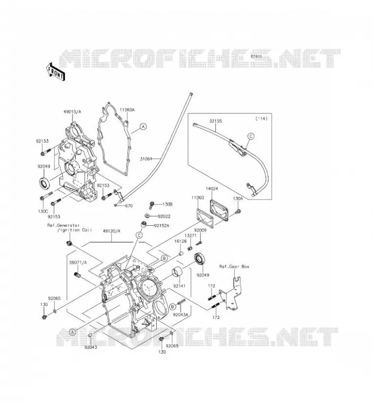CARTER MOTEUR(S) Kawasaki SSV 620 2015 MULE 4010 4X4  KAF620MFF
