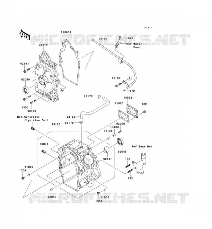 CARTER MOTEUR(S) Kawasaki SSV 620 2009 MULE 4010 4X4  KAF620N9F