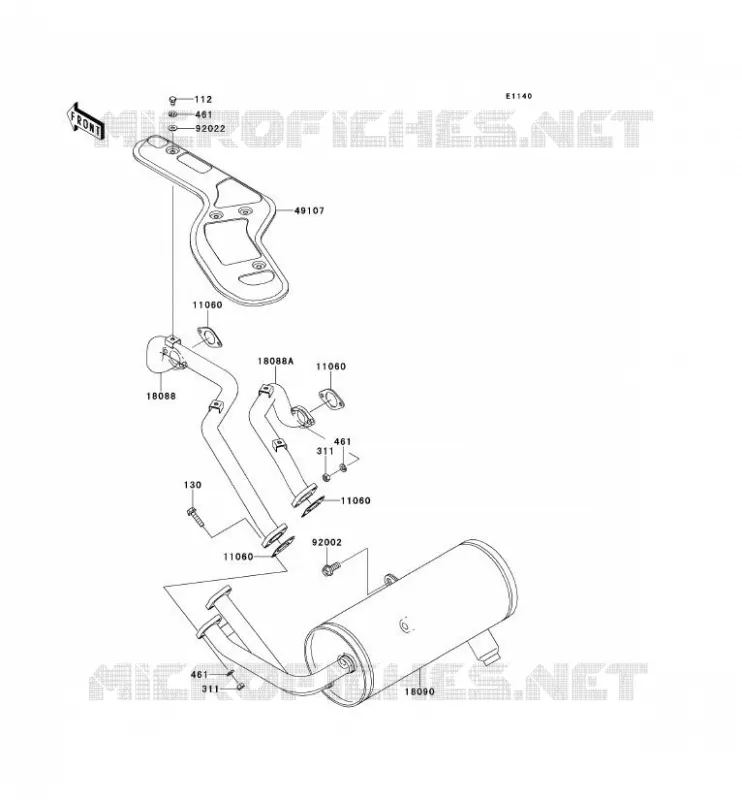 &Eacute;CHAPPEMENT Kawasaki SSV 620 2012 MULE 4000  KAF620PCF