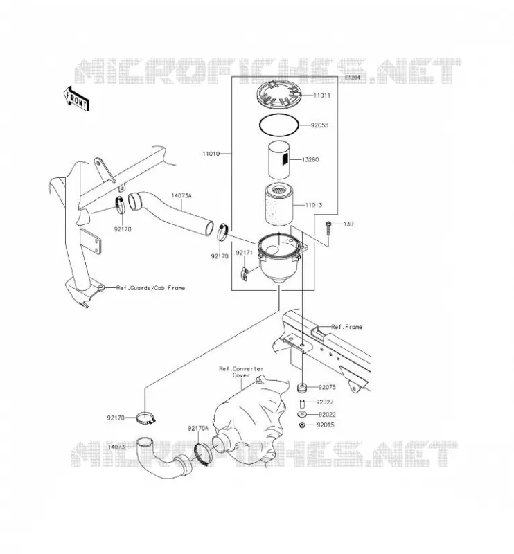 FILTRE A AIR - CONVERTISSEUR Kawasaki SSV 620 2014 MULE 4000  KAF620PEF