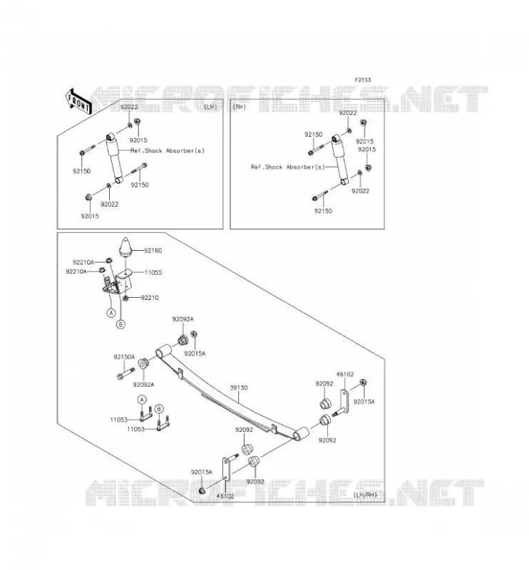 SUSPENSION ARRI&Egrave;RE Kawasaki SSV 620 2014 MULE 4000  KAF620PEF