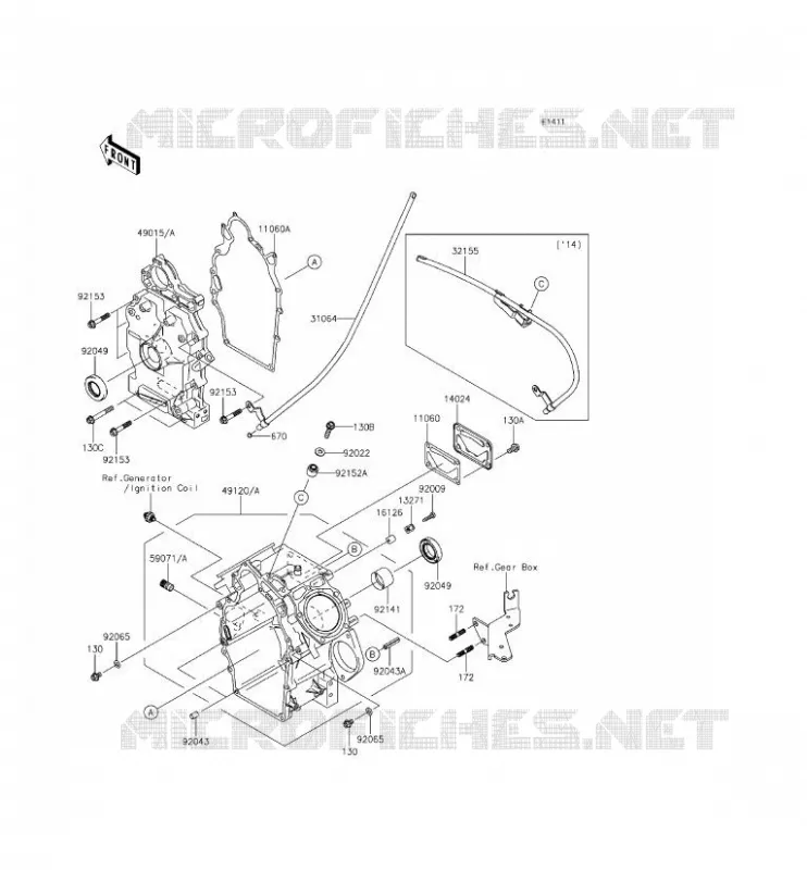 CARTER MOTEUR(S) Kawasaki SSV 620 2015 MULE 4000  KAF620PFF
