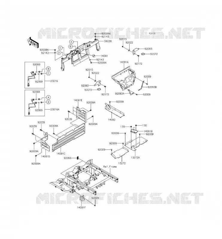 PIECE DE CADRE (COUVERTURE) Kawasaki SSV 620 2015 MULE 4000  KAF620PFF