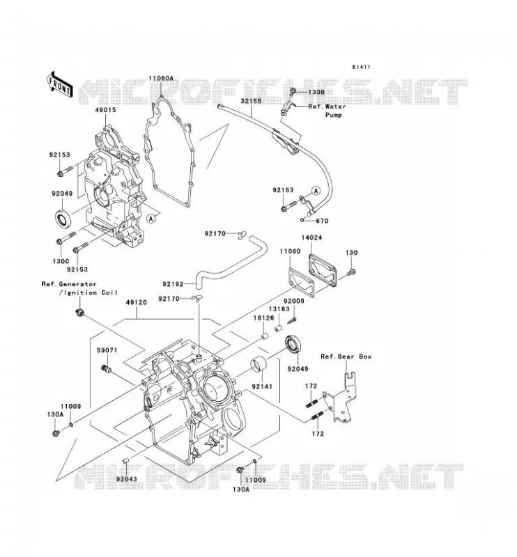 CARTER MOTEUR(S) Kawasaki SSV 620 2009 MULE 4010 TRANS 4X4  KAF620R9F