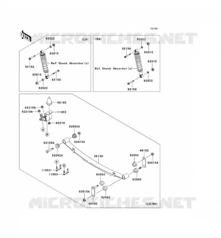 SUSPENSION ARRI&Egrave;RE Kawasaki SSV 620 2009 MULE 4010 TRANS 4X4  KAF620R9F