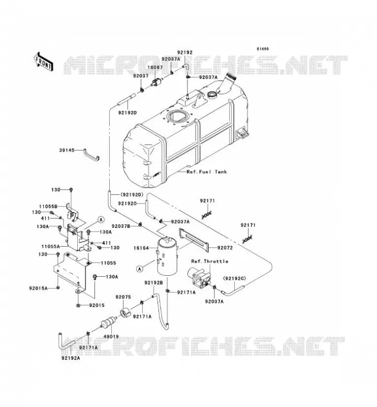SYSTEME D'EVAPORATION CARBURANT(CA) Kawasaki SSV 620 2009 MULE 4010 TRANS 4X4  KAF620R9F