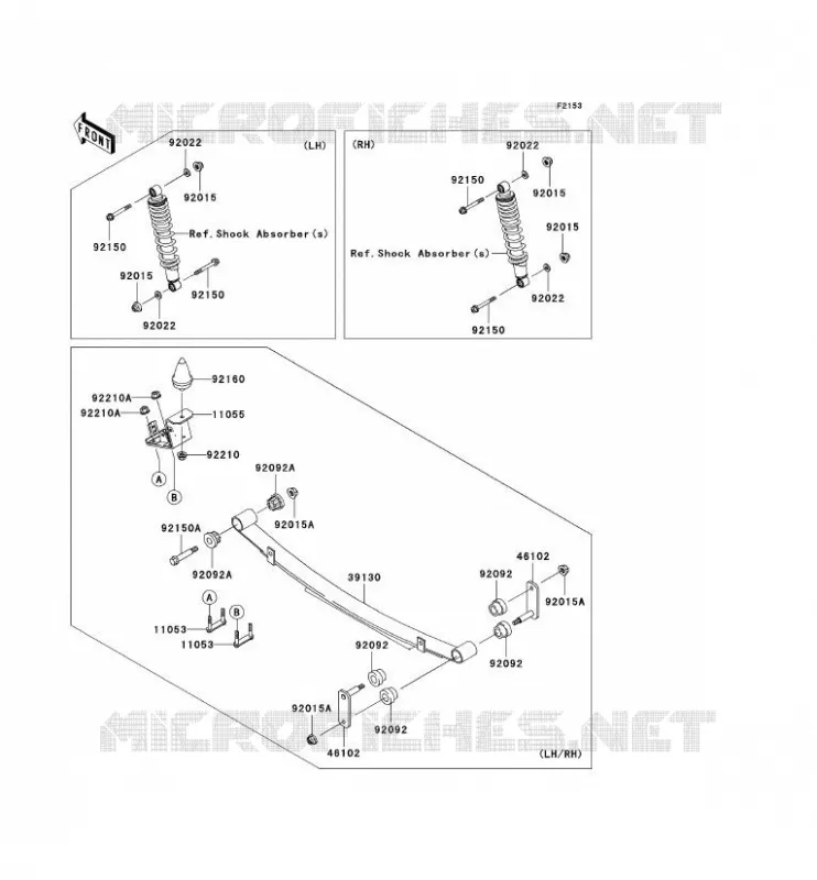 SUSPENSION ARRI&Egrave;RE Kawasaki SSV 620 2010 MULE 4010 TRANS 4X4  KAF620RAFA