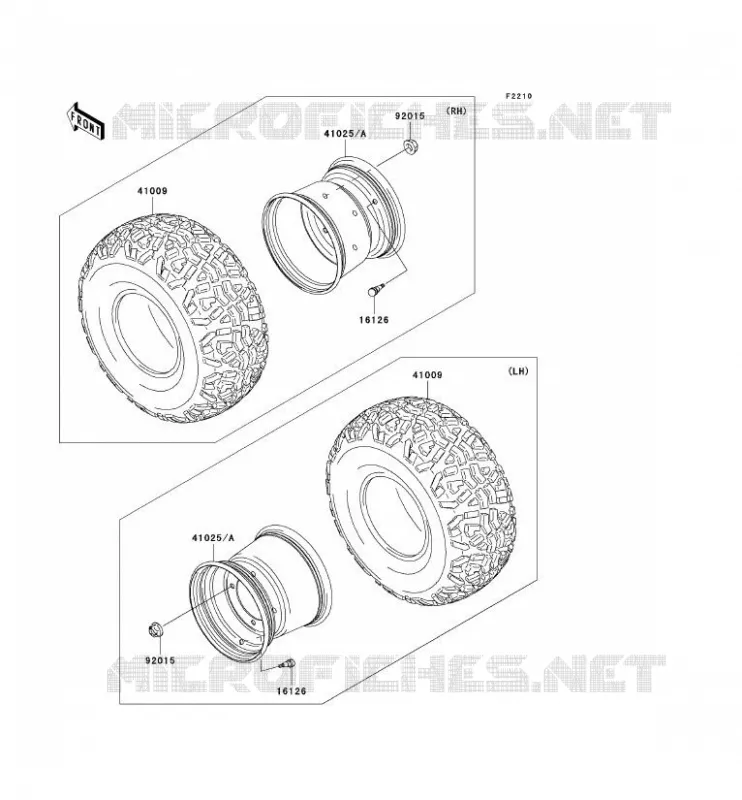 ROUE/PNEUS Kawasaki SSV 620 2011 MULE 4010 TRANS 4X4  KAF620RBF