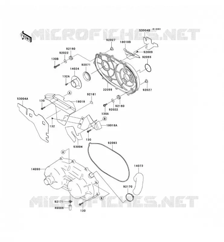 COUVERCLE CONVERTISSEUR Kawasaki SSV 620 2011 MULE 4010 TRANS 4X4  KAF620RBFA