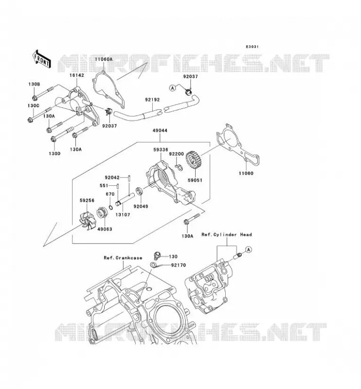 POMPE &Agrave; EAU Kawasaki SSV 620 2011 MULE 4010 TRANS 4X4  KAF620RBFA