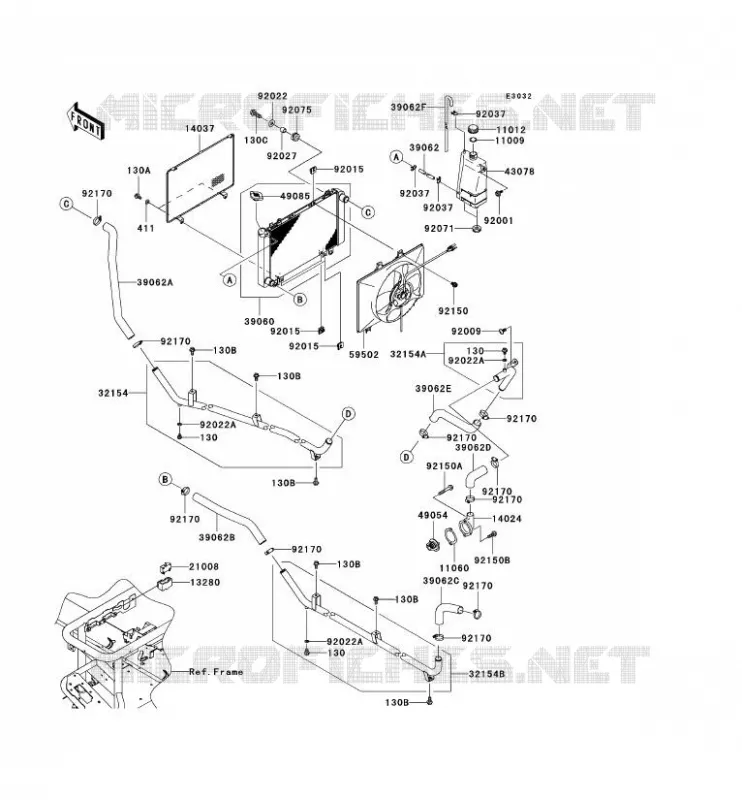 RADIATEUR Kawasaki SSV 620 2011 MULE 4010 TRANS 4X4  KAF620RBFA