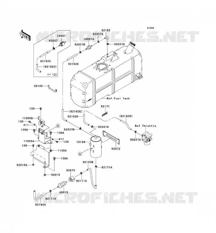 SYSTEME D'EVAPORATION CARBURANT Kawasaki SSV 620 2012 MULE 4010 TRANS 4X4  KAF620RCF