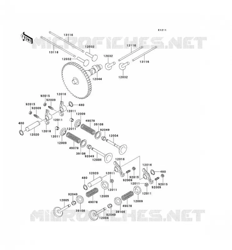 SOUPAPE/ARBRE A CAME Kawasaki SSV 620 2012 MULE 4010 TRANS 4X4  KAF620RCFA