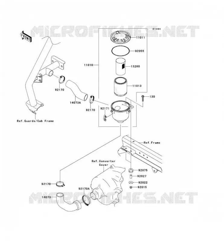 FILTRE A AIR - CONVERTISSEUR Kawasaki SSV 620 2013 MULE 4010 TRANS 4X4  KAF620RDF