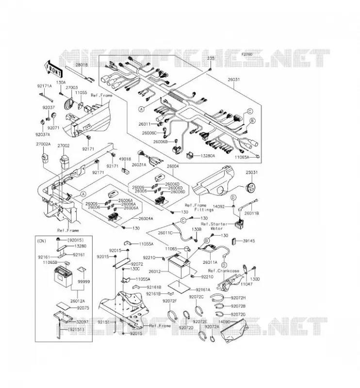 CHASSIS EQUIPMENT ELECTRIQUE Kawasaki SSV 620 2014 MULE 4010 TRANS 4X4  KAF620REF