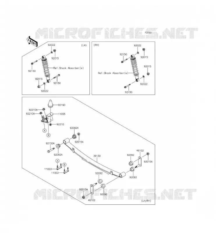 SUSPENSION ARRI&Egrave;RE Kawasaki SSV 620 2014 MULE 4010 TRANS 4X4  KAF620REFA
