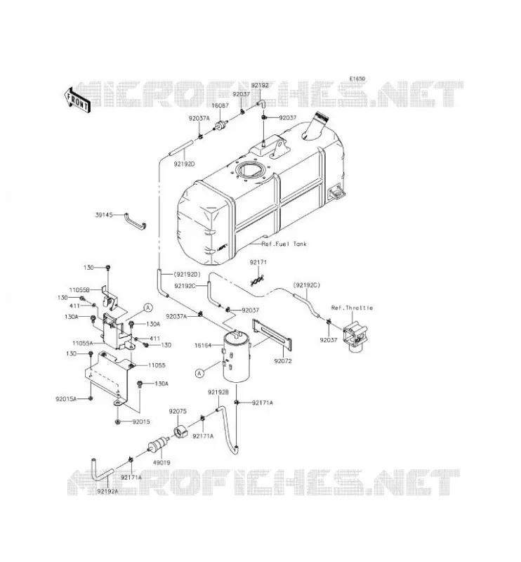 SYSTEME D'EVAPORATION CARBURANT Kawasaki SSV 620 2015 MULE 4010 TRANS 4X4  KAF620RFFA