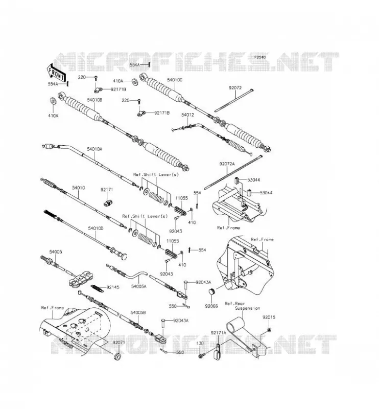 CABLES Kawasaki SSV 620 2016 MULE 4010 TRANS 4X4  KAF620RGF