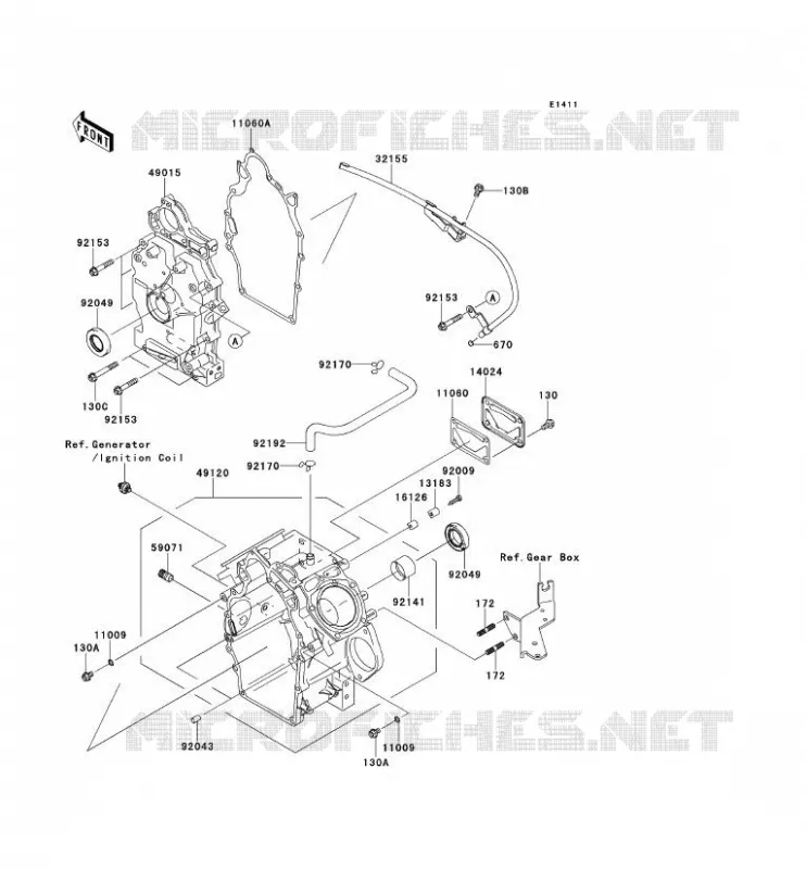 CARTER MOTEUR(S) Kawasaki SSV 620 2010 MULE 4010 TRANS 4X4  KAF620SAF