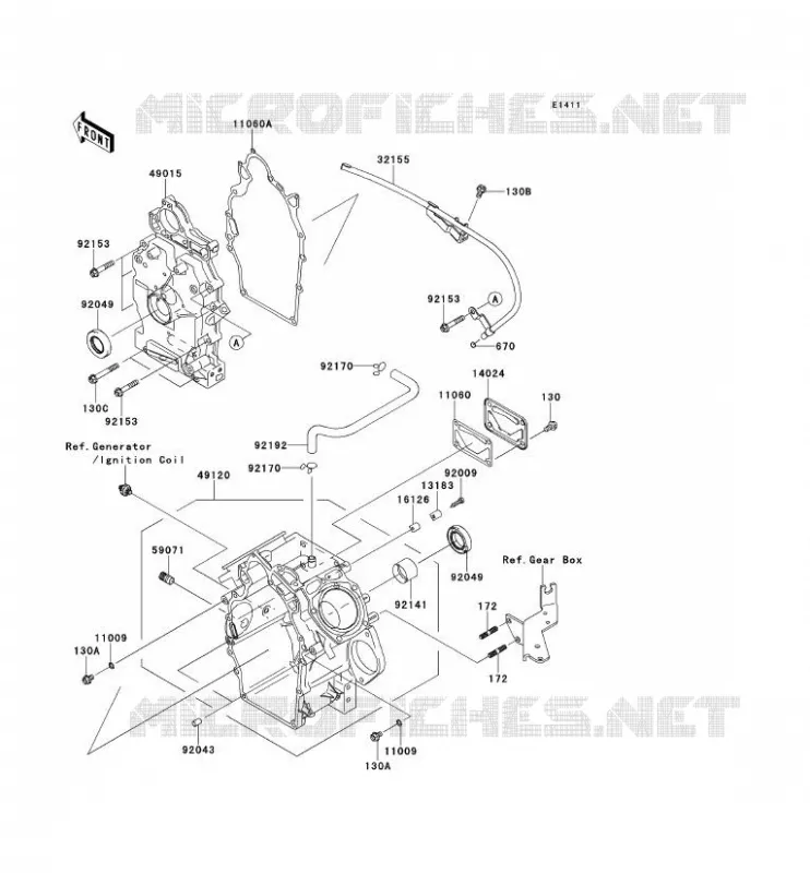 CARTER MOTEUR(S) Kawasaki SSV 620 2012 MULE 4010 TRANS 4X4  KAF620SCF