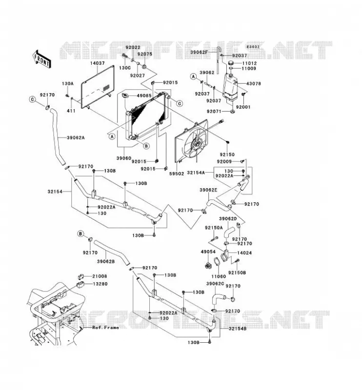 RADIATEUR Kawasaki SSV 620 2012 MULE 4010 TRANS 4X4  KAF620SCF