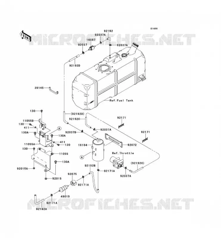 SYSTEME D'EVAPORATION CARBURANT(CA) Kawasaki SSV 620 2012 MULE 4010 TRANS 4X4  KAF620SCF
