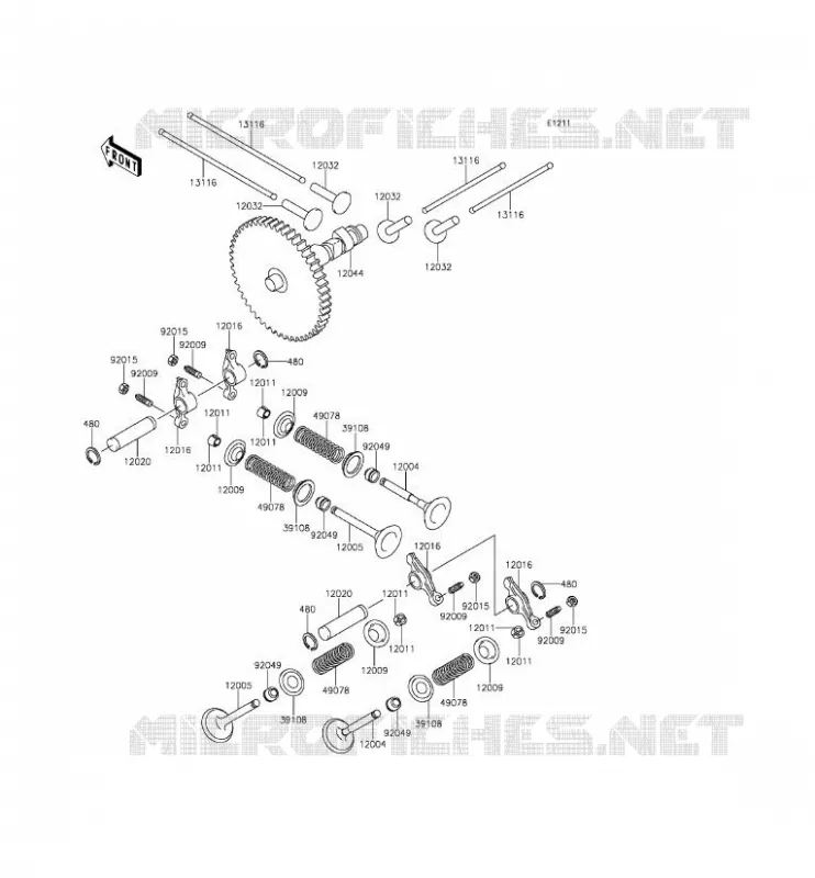 SOUPAPE/ARBRE A CAME Kawasaki SSV 620 2014 MULE 4010 TRANS 4X4  KAF620SEF