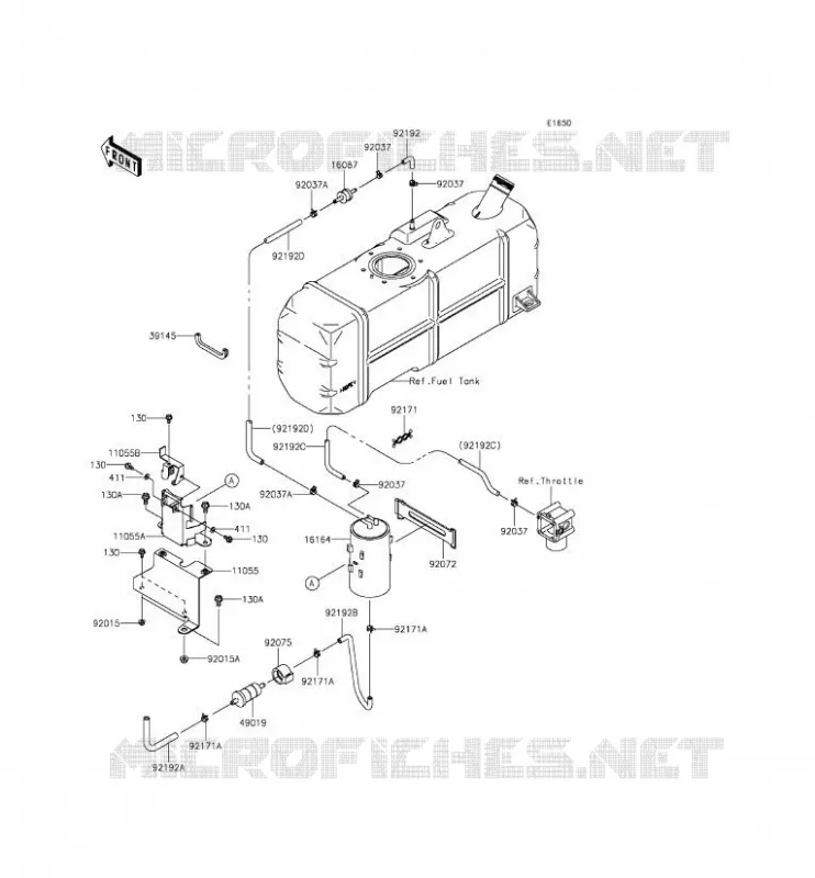 SYSTEME D'EVAPORATION CARBURANT Kawasaki SSV 620 2015 MULE 4010 TRANS 4X4  KAF620SFF