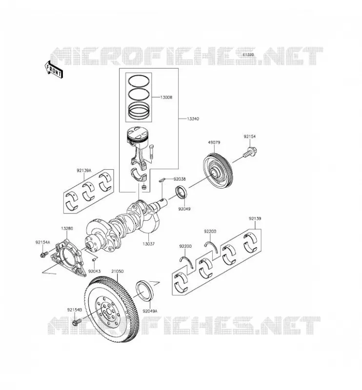 VILEBREQUIN/PISTON Kawasaki SSV 820 2015 MULE PRO-FXT  KAF820AFF