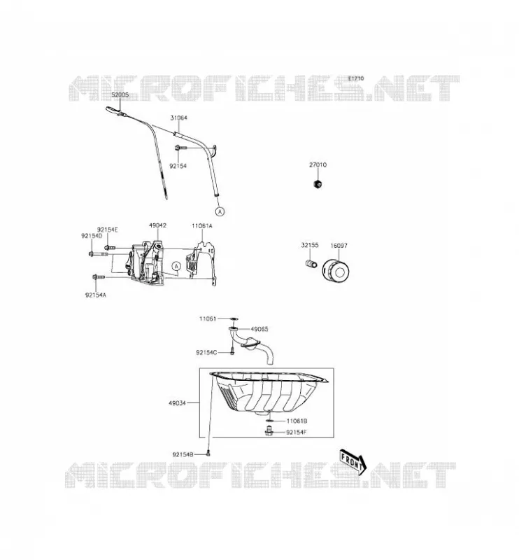 POMPE A HUILE/FILTRE &Agrave; HUILE Kawasaki SSV 820 2015 MULE PRO-FXT  KAF820BFF