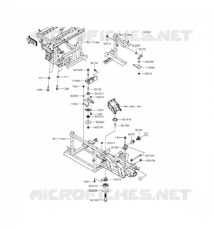 SUPPORT MOTEUR Kawasaki SSV 820 2015 MULE PRO-FXT  KAF820CFF