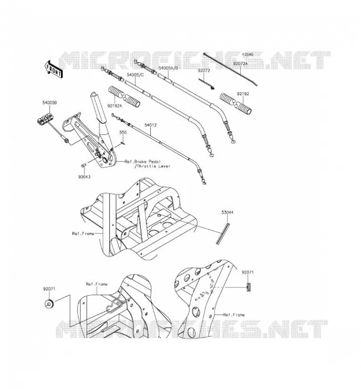 CABLES Kawasaki SSV 820 2015 MULE PRO-FXT  KAF820CFF